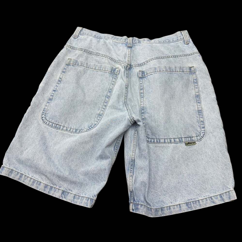 Vintage 90s JNCO Stinger 2032 Embroidered Baggy Carpenter Denim Jorts